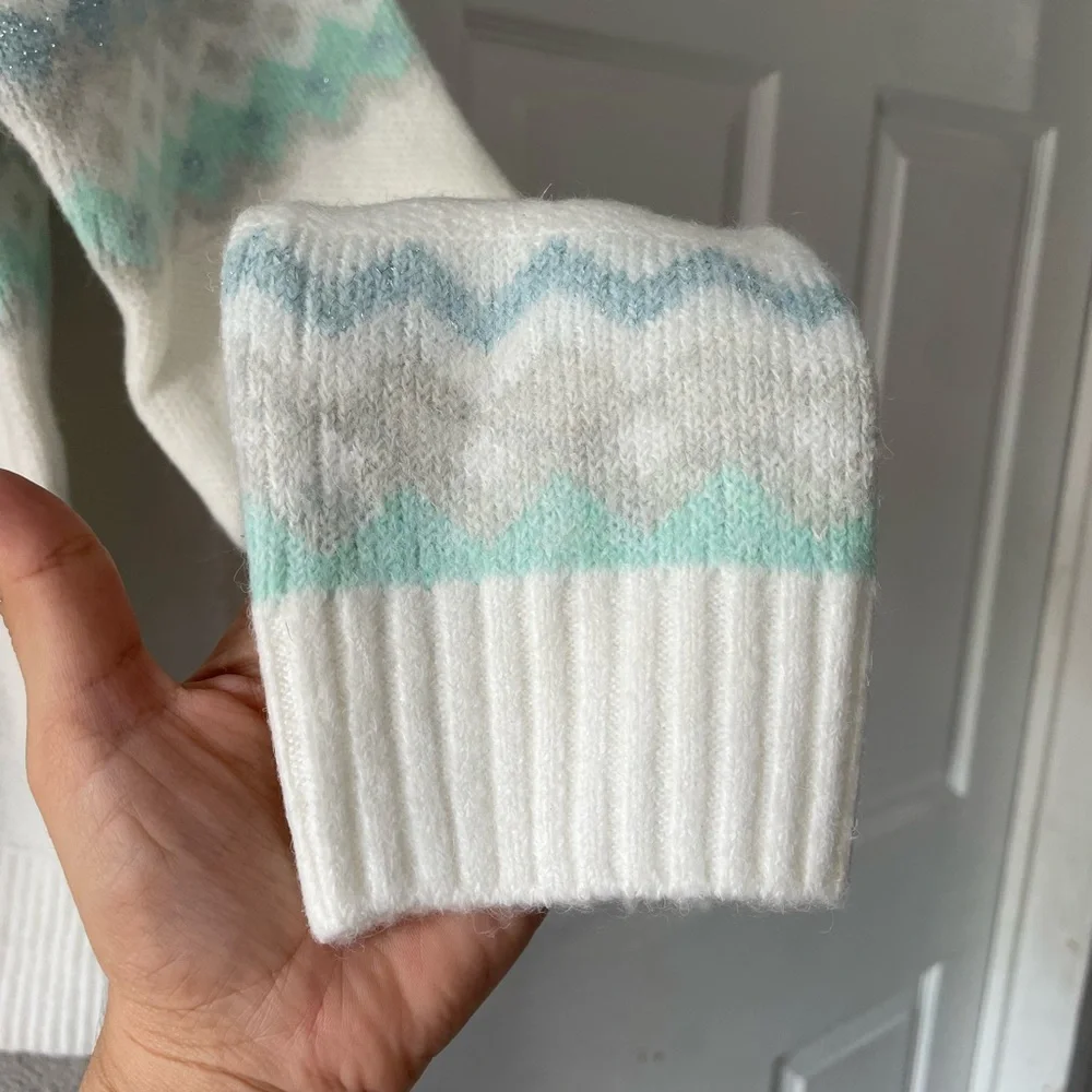 525 America sweater in mint and soft white, comfortable and warm size XS - Picture 5 of 8
